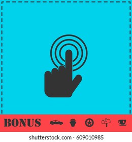 Click icon flat. Simple vector symbol and bonus icon