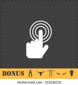 Click icon flat. Simple vector symbol and bonus icon