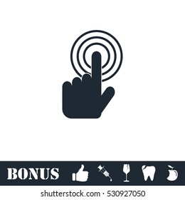 Click icon flat. Vector illustration symbol and bonus pictogram