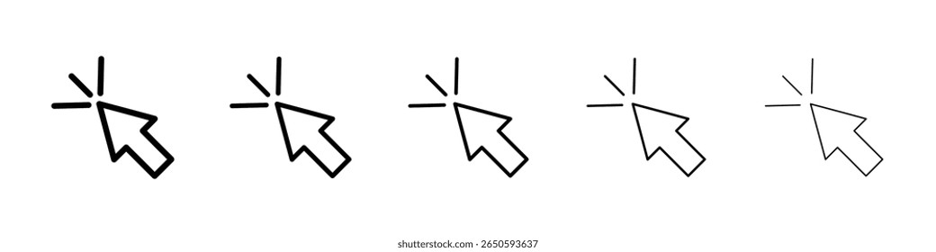 Click icon graphic set. trendy stroke line style