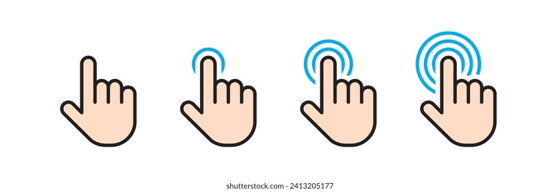 Click icon, hand click, button, touch vector symbol on white background - illustration.eps.png.jpg