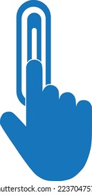 Click icon, hand cursor icon blue vector