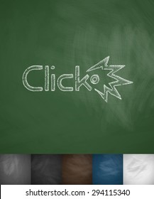 click icon. Hand drawn vector illustration. Chalkboard Design