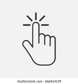 Click icon. Hand icon. isolated on background. Vector illustration. Eps 10.