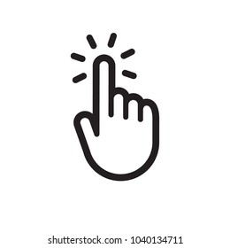 Click icon, hand pointer vector