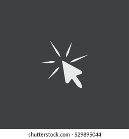 click icon, isolated, black background
