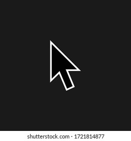 Click icon isolated on black background. Cursor symbol modern, simple, vector, icon for website design, mobile app, ui. Vector Illustration