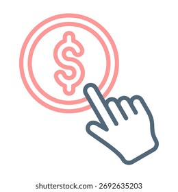 Click Icon Line Color Design Vector Illustration