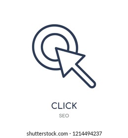 Click icon. Click linear symbol design from SEO collection. Simple outline element vector illustration on white background.