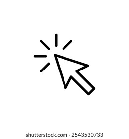 Clique no ícone design do logotipo. ponteiro seta sinal e símbolo. ícone do cursor