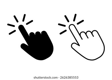 Click icon. mouse click cursor set, Cursor finger icon. Vector illustration design