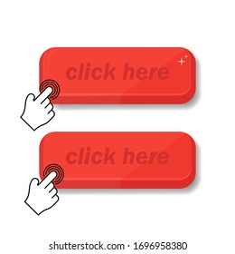 Click The Icon. Mouse, Finger Clicks On An Object. Vector Illustration.