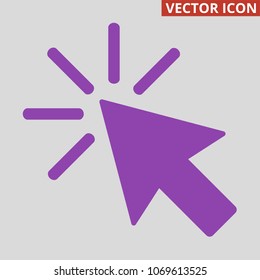 Click icon on grey background. Vector Illustration