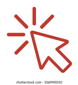 Click icon on white background. Vector Illustration