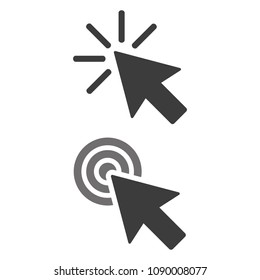 Click icon on white background. Vector Illustration