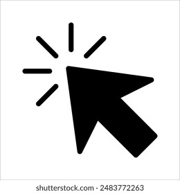 Click icon, pointer arrow icon, cursor icon vector, on a white background.