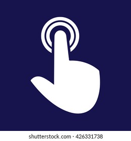 Click icon press button vector illustration. Blue background