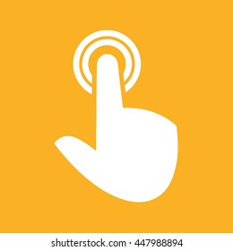 Click icon press button vector illustration. Yellow background