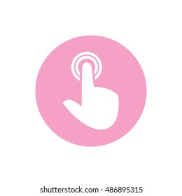 Click icon press button vector illustration. Pink circle. Pink button
