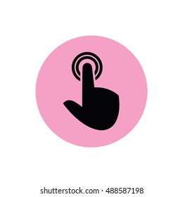 Click icon press button vector illustration. Pink circle. Pink button