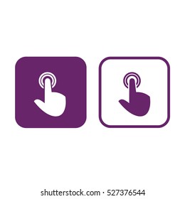 Click icon press button vector illustration. Purple and white