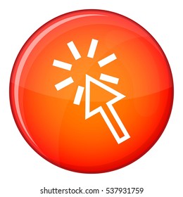 Click icon in red circle isolated on white background vector illustration