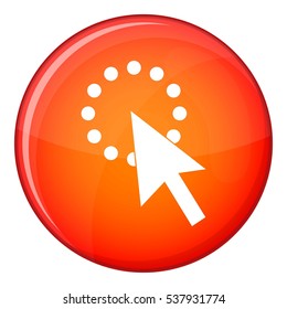 Click icon in red circle isolated on white background vector illustration