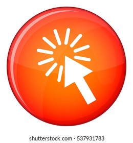 Click icon in red circle isolated on white background vector illustration