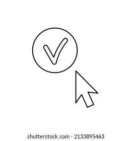 click icon, safe website concept, verified, vector illustration