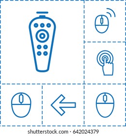 Click icon. set of 6 click outline icons such as remote control, touchscreen, mouse, computer mouse
