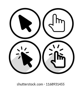 Click icon set, arrow and hand