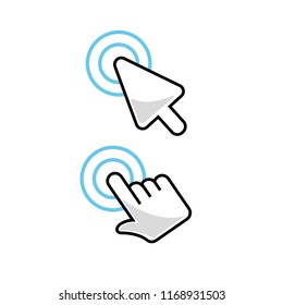 Click icon set, arrow and hand