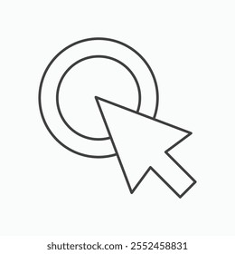 Click icon set in blackthin line style.