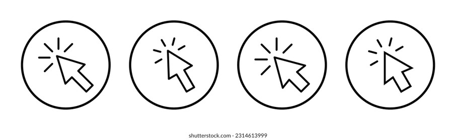 Click icon set illustration. pointer arrow sign and symbol. cursor icon