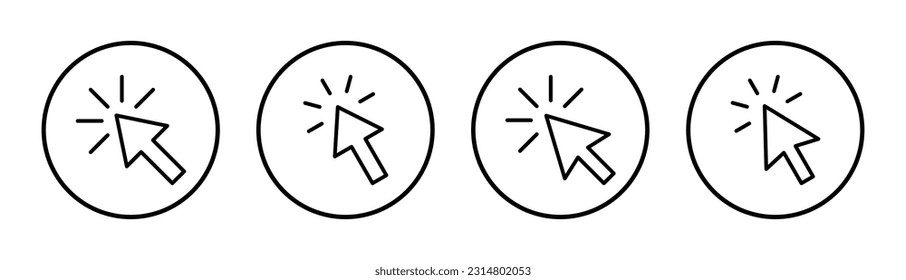 Click icon set illustration. pointer arrow sign and symbol. cursor icon