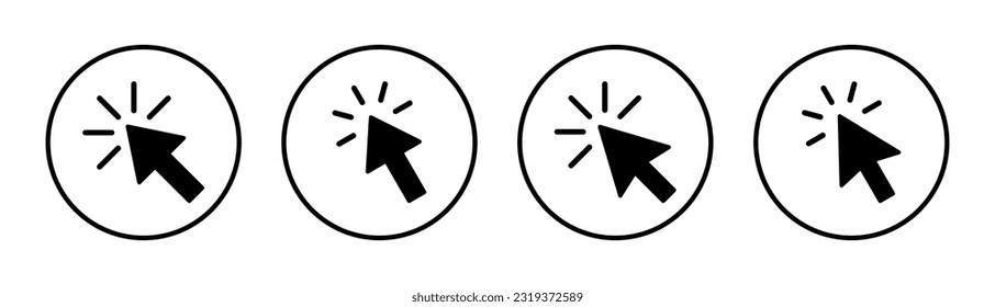 Click icon set illustration. pointer arrow sign and symbol. cursor icon