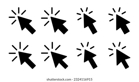 Click icon set illustration. pointer arrow sign and symbol. cursor icon