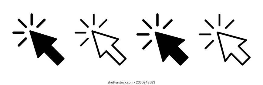 Click icon set illustration. pointer arrow sign and symbol. cursor icon