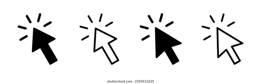 Click icon set illustration. pointer arrow sign and symbol. cursor icon