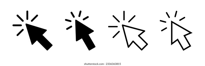 Click icon set illustration. pointer arrow sign and symbol. cursor icon