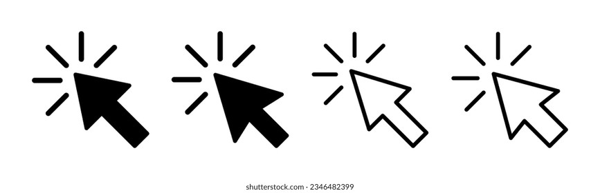 Click icon set illustration. pointer arrow sign and symbol. cursor icon