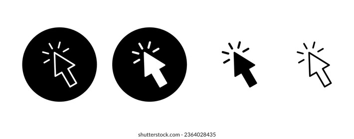 Click icon set illustration. pointer arrow sign and symbol. cursor icon