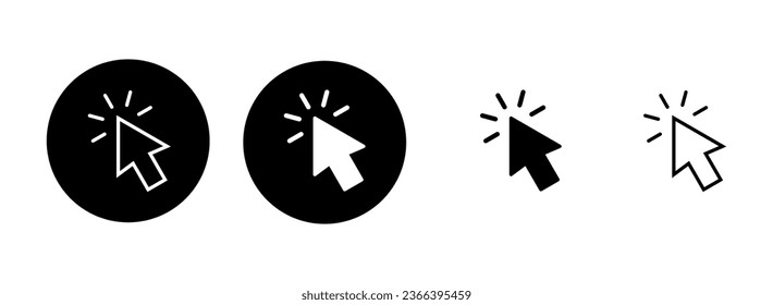 Click icon set illustration. pointer arrow sign and symbol. cursor icon