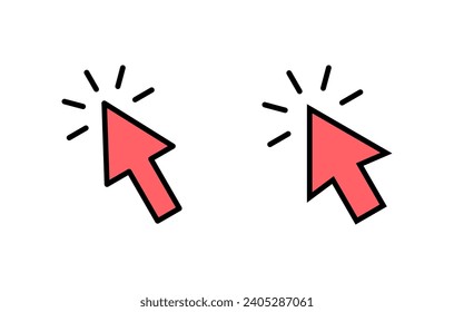 Click icon set illustration. pointer arrow sign and symbol. cursor icon