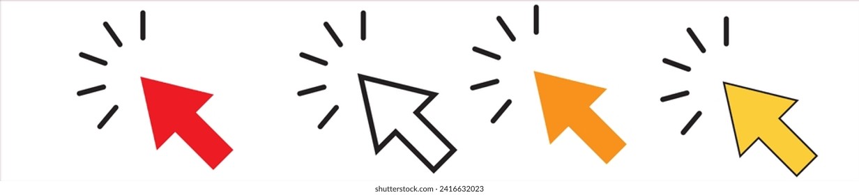 Click icon set illustration. pointer arrow sign and symbol. cursor icon