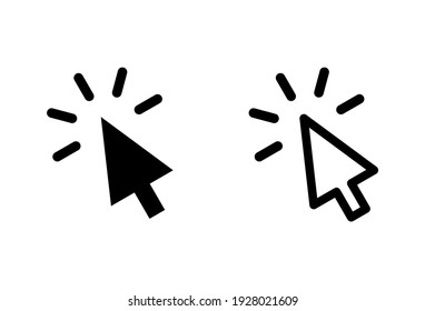 Click icon set. pointer arrow icons. cursor vector icons