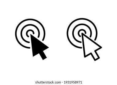Click icon set. pointer arrow icon. cursor icon vector