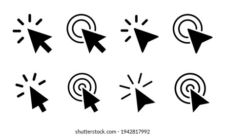 Click icon set. pointer arrow icon. cursor icon vector