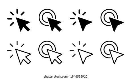 Click icon set. pointer arrow icon. cursor icon vector