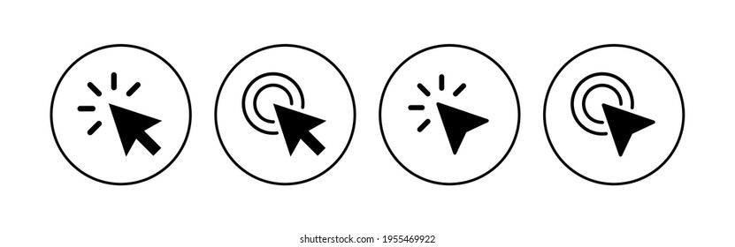 Click icon set. pointer arrow icon. cursor icon vector